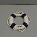 MorroMorn Lifebuoy Wall Hanging Decor - Welcome Aboard Mediterranean Style Home Decoration (Navy, 12") (1.80" x 12.00")