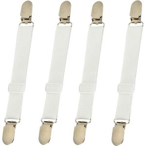 Bed Sheet Clips Straps Sheet Holder Mattress Clips, 4 Pcs Adjustable Elastic Bed Sheet Grippers Straps Suspender Fasteners Holder