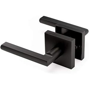 Linkaa Passage Door Locks, Matte Black Door Lever, Bedroom Bathroom Door Handles Keyless Interiort, Exterior/Interior Door Handle. (Passage, Matte Black)