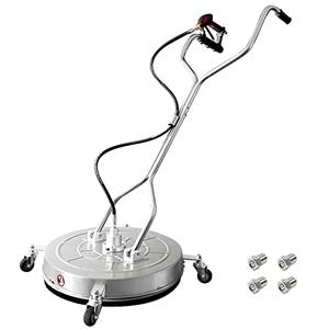 janz 24" Pressure Washer Surface Cleaner with 4 Wheels,Dual Handle,Stainless Steel Housing, 2 Hose Adapters and 4 Replacement Nozzles, Ideal for Cleaning Driveways, Sidewalks,Patios,Decks