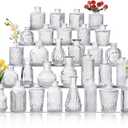 Glass Bud Vase Set of 30, Small Flower Vases, Glass Vases for Centerpieces, Vintage Home Table Decorations Bud Vases (30 Pcs, Clear)