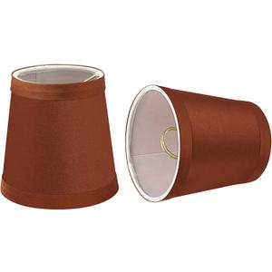 Aspen Creative 32715-2B, Empire Clip-On Chandelier Lamp Shade, Redwood, 3" Top x 4" Bottom x 4" Slant Height, Set of 2