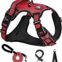 NESTROAD No Pull Dog Harness,Adjustable Oxford Dog Vest Harness with Leash,Reflective No-Choke Pet Harness with Easy Control Soft Handle for Small Dogs(Small,Red) (Sneck 11-15" chest 15-21")