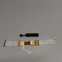 V-MORO Resin Band Compatible with Apple Watch Series 7/8/9/10/11 41/40/38/42mm, Women Fashion Strap for iWatch Series 6/5/4/3/2/1/SE, Lightweight Bracelet Wristband Replacement, Ivory White-Rose Gold