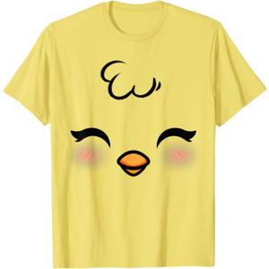 Funny Easter Chick Face Costume Halloween Boys Kids Toddler T-Shirt (Small, Lemon Yellow)