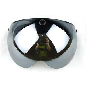 WANCAR Universal Motorcycle Retro Pilot-Style Standard 3 Snap-Button Visor Flip Up Down Open Face Helmet Wind Shield (Mirrored)
