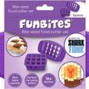 FUNBITES Sandwich Cutter for Kids Lunch, Mini Cookie Cutters, Bento Box Accessories, Cuts Food into Bite-Size Shapes for Toddler Lunch, Great for picky eaters - Purple Squares 1pk
