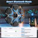 TGLLM Music Boxing Machine for Kids and Adults, Wall Mounted Bluetooth Punching Trainer with Boxing Gloves, Intelligent LED Boxing Target Workout Machine for Teenagers Boys Girls