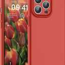 SUPFINE Designed for iPhone 13 Pro Case,Premium Liquid Silicone with [Soft Anti-Scratch Microfiber Lining][Upgraded Camera Protection] Slim Shockproof Protective Phone Case for Men Women Girls,Red