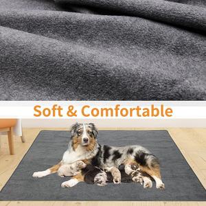 Extra Large Reusable Dog Mat for Floor, Non-Slip Washable Pee Pads for Dogs, Fast Absorbent Pet Whelping Pads, Puppy Playpen Mat for Incontinence, Housebreak, size 92"W x 128"L