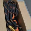 Flexible Garden Hose 100 FT, Ultra Lightweight Water Hoses w/10 Function Sprayer and 3/4" Brass Fittings, Kink-Free, Sturdy, Abrasion Resistant for Yard, Lawn, Outdoor and Gardening(Black Orange)