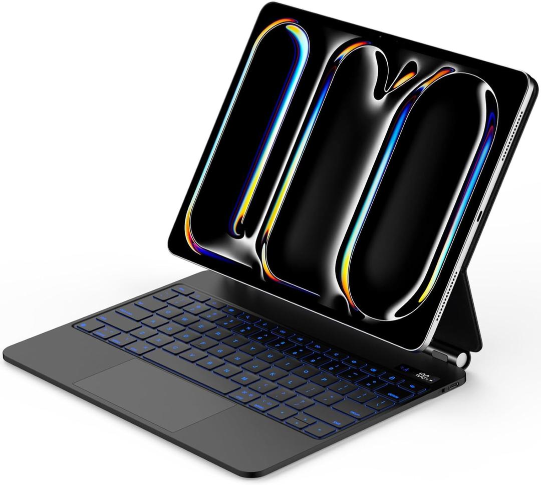 Magic Keyboard Case for iPad Pro 13-inch (M4, 2024) With Full Range Touch Trackpad, 7 Color Backlit - Black