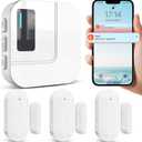 Door Chime,Sanjie WiFi Door Sensor Open Chime When Entering for Business/Home/Store/Office Alert Your Phone,Alarms for Kids Safety,500 FT Range,20 Ringtones,3 Sensors 1 Receiver