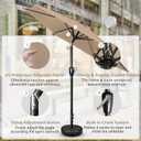 Simple Deluxe 9' Patio Umbrella Outdoor Table Market Yard Umbrella with Push Button Tilt/Crank