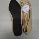 Women's Flats Pointed Toe Bow Knit Ballet Shoes Comfortable Dressy Mesh Slip On Flat Size 40, Beige