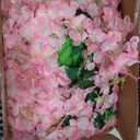 48Pcs Artificial Wisteria Hanging Flowers, 3.6Ft/Pcs White & Pink Fake Wisteria Garland for Wedding Party Home Garden Indoor Outdoor Decoration