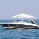 Boat Umbrella Canopy Boat Sun Shade Kit 6' x 6' Waterproof Bimini Top Cover Thickened Straps up to 94 Inches Long with D-Shaped Buckles Storage Bag