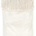 Mkono Macrame Hanging Laundry Hamper with Over The Door Hooks Saving Space Laundry Bag with Zipper and Wide Open Top Boho Decor Hanging Dorm Dirty Clothes Basket, for Bathroom Dorm Home Travel