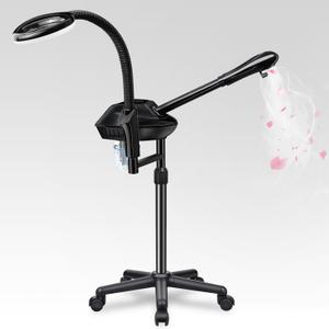 Retain Time Facial Steamer for Ozone Humidifier Atomizer Attach 5 Magnifier and Light, Professional Face Steamer Clean Skin Firming Pores and Moisturizing Suitable for a Beauty, Spa, at Home