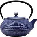 Cast Iron Teapot Tea Kettle with Stainless Steel Infuser for Stovetop Safe Coated with Enameled Interior Japanese Dark Blue Tetsubin for Loose Tea(30.4oz/900ml)