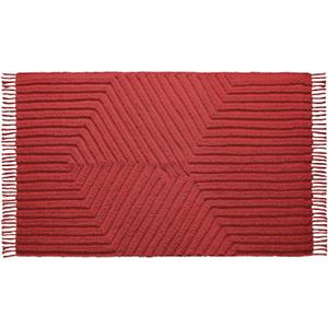 Boho Bathroom Rug 2' x 3', Washable Hand-Woven Tufted Cotton Rug with Tassels for Entryway, Foyer, Bedroom, or Kitchen - Rust Bricks