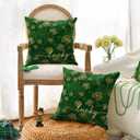 AVOIN colorlife St Patricks Day Lucky Shamrock Throw Pillow Cover, 18 x 18 Inch Clover Golden Shimmer Cushion Case Decoration for Sofa Couch Set of 2