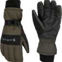 Carhartt Men's Waterproof Insulated Knit Cuff Glove, Tarmac Black, Size: X-Large