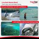 BasicGear Cast Net | Lead, 3ft-12ft Radius, 3/8 or 1/4 inch Mesh for Freshwater and Saltwater Bait Fish| Professional Grade and Upgraded Material | Throw Style, 10ft Radius, 1/2" Mesh, 1LB Sinkers