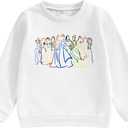 Princess Girls Sweatshirts Magical Long Sleeve Shirt Toddler Holiday Vacation Crewneck Pullover (4-5T, White)