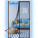 Screen Door Mesh, 38 x 82 Inch Magnetic Screen Door Deluxe Double, 34 Magnets Hands Free Curtain, Keep Bugs Out Let Cool Air to Indoors, Pet and Kid Friendly