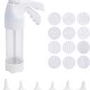 Cookie Press, Icing Precision Kit with 12 Nozzles - Dishwasher Safe & Non-Slip Grip, Buttercream Decorating Tool for Cakes, Cookies, Cupcakes, DIY Home Baking, Easy Clean Pastry Piping Kit