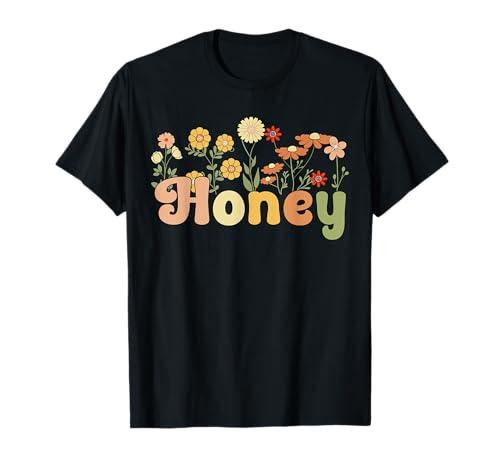 Groovy Honey Grandmother Flowers Honey Grandma T-Shirt, Size S
