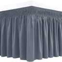 Biscaynebay Wrap Around Bed Skirts for King & Cal King Beds 22" Long Drop, Dark Grey Adjustable Elastic Dust Ruffles Easy Fit Wrinkle Resistant Silky Luxurious Fabric Machine Washable