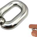 Male Stainless Steel Long Thick Hanging Stretch Pendant, Weighted Exercise Ring, Removable Metal Ball Accessories,1 Piece-UShlF19 (Normal, L)