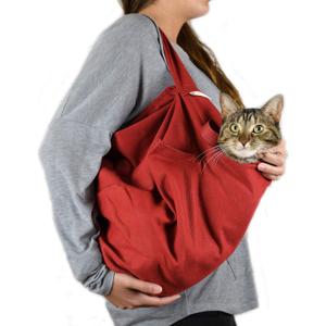 Cozy Comfort Carrier - Large Soft Red Cat Carrier and Cat Restraint Bag for Nail Trimming, Vet Visits, Medication Administration, Dental Care, and Travel (Large  10 lbs. and up.)