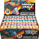 Pack of 2 JOYIN 120 PCS Sidewalk Chalks for Kids Giant Box Non-toxic Jumbo Colored Washable Sidewalk Chalk for Toddlers in 10 Colors