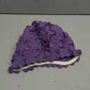Sporti Flower Swim Cap - Swim Cap for Women- Stylish, Heavy-Duty Rubber, Hair Protection - Ideal for Water Enthusiasts (Purple)