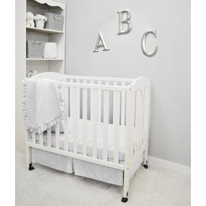 American Baby Company Heavenly Soft Minky Dot 3-Piece Mini/Portable Crib Bedding Set, White, for Boys and Girls 