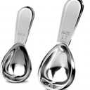 GREATLINK Stainless Steel 430 Coffee Scoop, Coffee Measuring Spoon Short Handle for Measuring Coffee, Milk, Tea,Sugar,Lemon juice, and olive oil,Set of 2(15 ml & 30 ml)