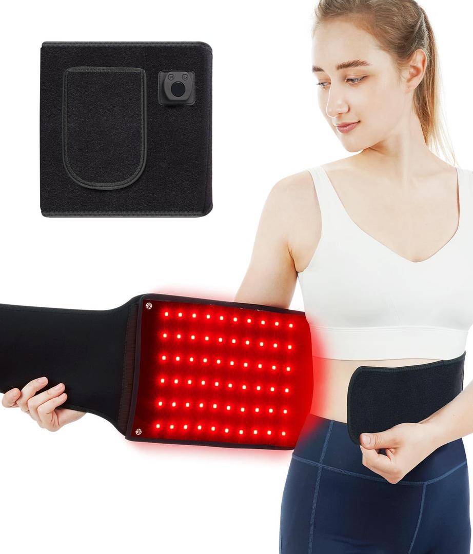 Red Light Therapy Belt, 3 in 1 LED Bead Infrared Light Therapy for Body, Wearable Wrap with Timer for Back Shoulder Waist 660nm Red LightTherapy & 850nm Infrared Light Device Home Use (Corded)
