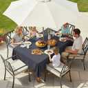 LUSHVIDA Rectangle Outdoor Tablecloth with Umbrella Hole and Zipper, 52x70 Inch Grey, Washable Waterproof Table Cloth Spill Proof Wrinkle Free Table Cover for Patio Spring Summer Picnic BBQS