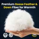 Serta Goose Feathers Down Fiber Comforter Queen Size Duvet Insert,100% Cotton,Hotel Luxury Hypoallergenic Comforter 58oz All Season Medium Warmth 90 x 90 in White