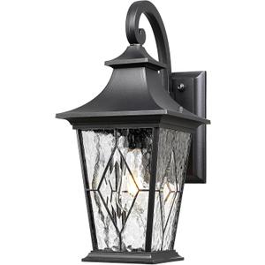 Dusk to Dawn Outdoor Lighting 18 Inch Height Large Waterproof Porch Light Outdoor with Ripple Handmade Glass Outside Lights for House Front Door Garage Patio E26 Socket