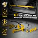 YELLOW JACKET 6 ton Porta Power Kit Hydraulic Ram Jack Pusher Puller Auto Body Frame Repair Tool with Blow Mold Carrying Storage Case for Car Repair,Truck,Farm