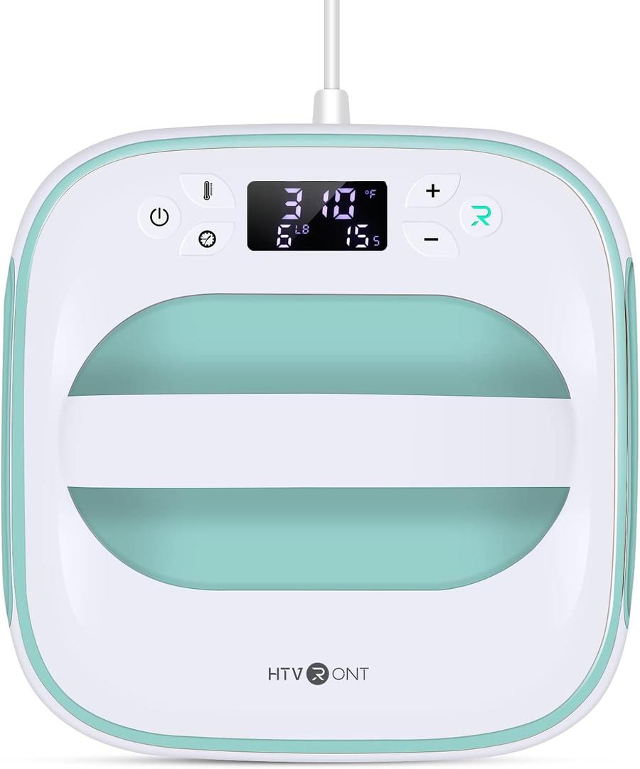 HTVRONT Heat Press Machine for T-Shirts, Portable Heat Press 10"X10", Iron Press for Sublimation and HTV Vinyl Shirt Press Machine for Hat, Bags, Heating Transfer Projects (Light Green)