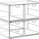 Arcylic Makeup Organzier with 5 Drawers, Clear Stackable Storage Drawers, Bathroom Countert Organizer,Plastic Storage Bins For Vanity, Cabinets, Pantry, Home Organization and Storage