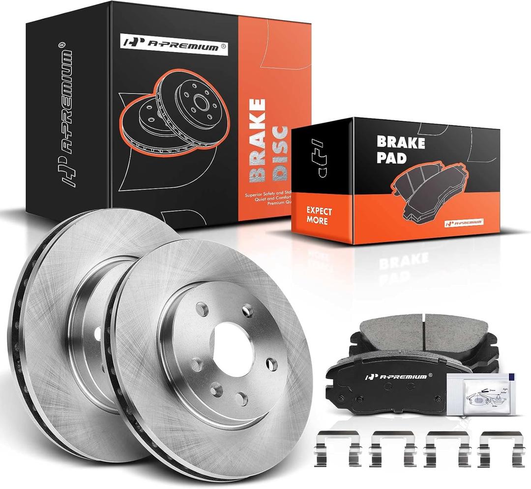 A-Premium 11.65 inch(296 mm) Front Vented Disc Brake Rotors + Ceramic Pads Kit Compatible with Select Buick and Chevy Models - LaCrosse 2012-2016, Regal 2011-2017, Malibu, Malibu Limited, 6-PC Set