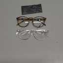 IBOANN Chic & Comfy Blue Light Glasses for Women - 3-Pack Round Frames, Screen-Ready Style with UV Protection Coating (A2 Light Black & Tranparent & Grey)