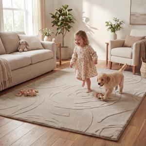 1.3" Thick Baby Play Mat 59x79 Plush Foam Mats for Baby (Brown)