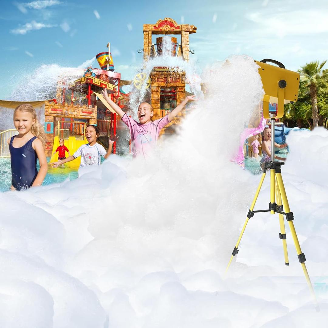 Flowing Foam Machine for Party, Party Foam Machine with Telescopic Support, Foam Cannon for Garden, Pool, Indoor, Birthdays, Celebrations, and Backyard Events